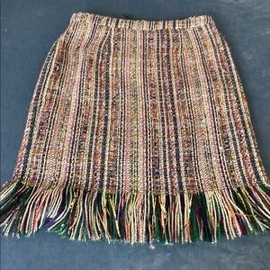 Anthropologie ❤️ Multicolor Fringe Skirt - size 6. Stunning!